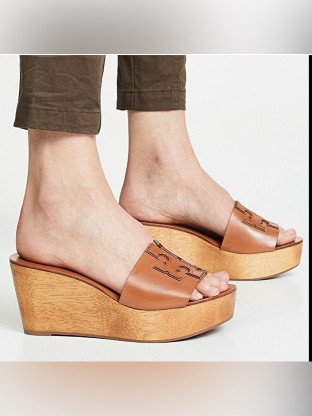 GORGEOUS Tory Burch Ines Platform Wedge Slides - Picture 2 of 6